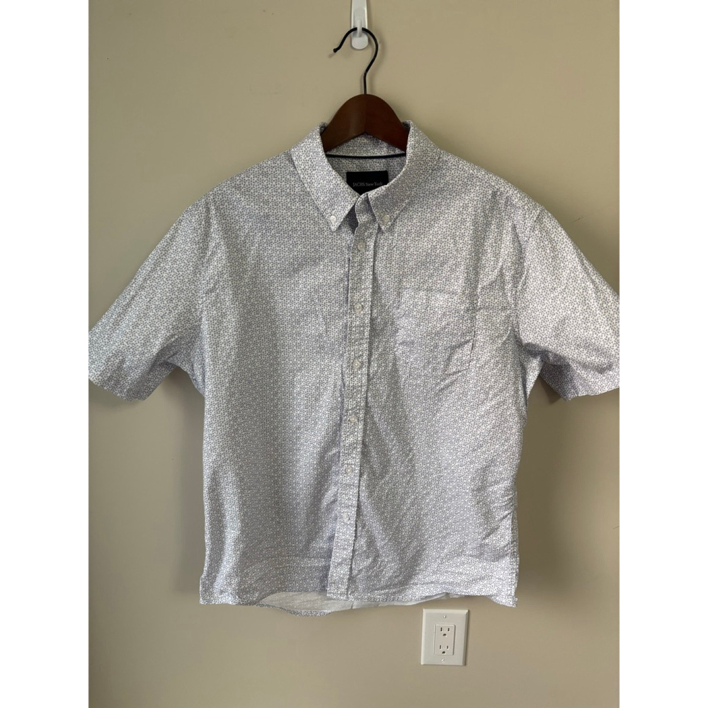 Men's JACHS New York Button Down Shirt Size M White Blue